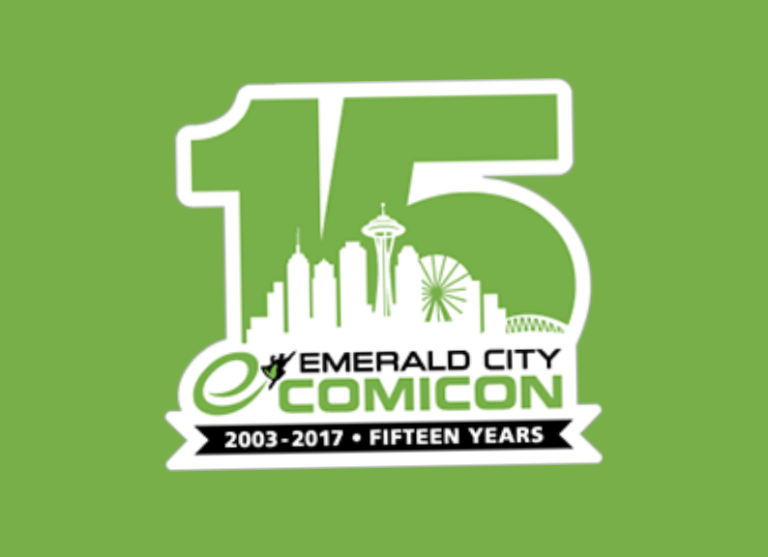 Emerald City Comicon 15th Anniversary logo